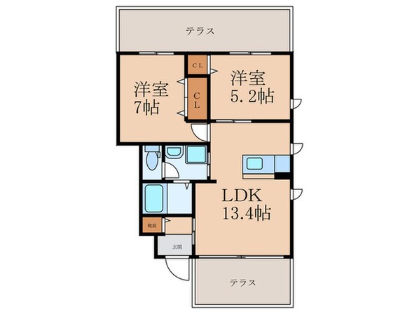 メゾンドマシェリＣ棟の物件間取画像